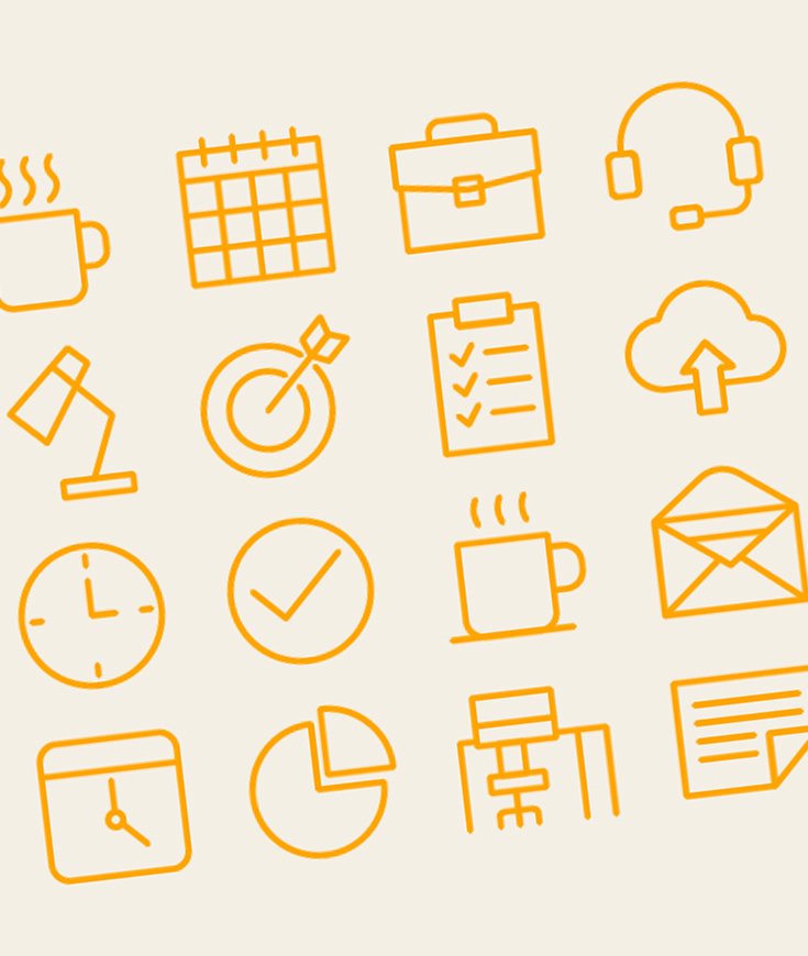 Chill Office Icons – Minimalist Work Life Collection
